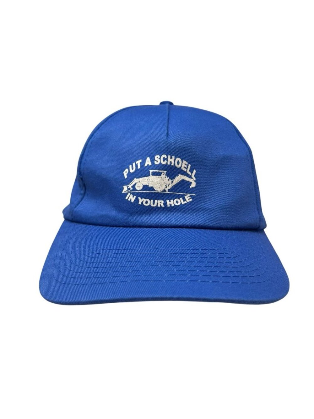 Put A Schoell In Your Hole Excavating Tractor Snapback Hat Cap‎ Construction Dad